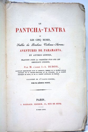 Livre ancien pantcha - livre, de