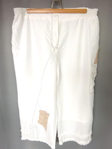 Pantacourt femme toile effet