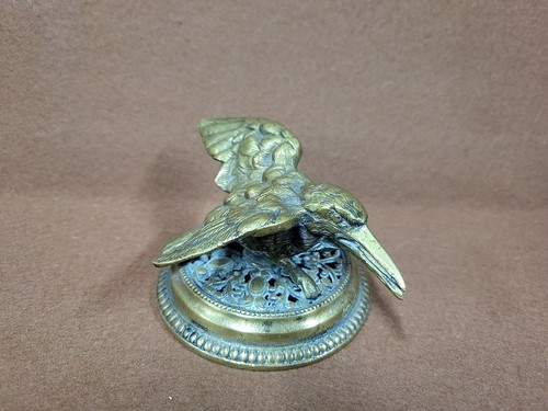 Statue bronze oiseau signee - en,