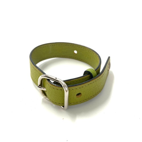 Hermes bracelet leather green - hermes,