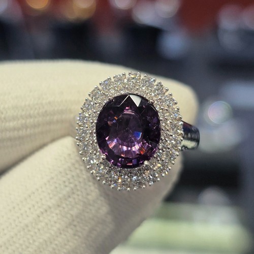 Bague diamant spinelle puple