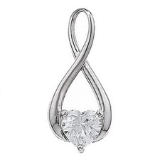 Or Blanc Pendentif Coeur