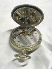 MONTRE POCHE GOUSSET MECANIQUE DOUBLE AFFICHAGE METAL ARGENTE POCKET WATCH