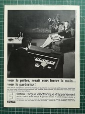 1077 Publicité circa 1960 orgue électronique d'appartement Farfisa
