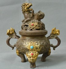 7" Old China Copper inlay Gems