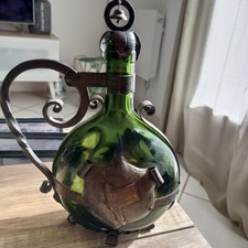 Ancienne Bouteille Vin/ Habillage Fer Forgé