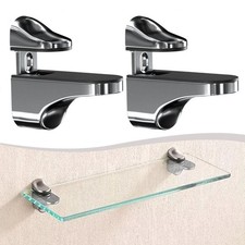 Supports d'étagère en verre élégants et fonctionnels réglables finition arg