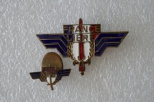 insigne WWII FFL France Libre dit MOUSTIQUE Matriculé plus boutonnière