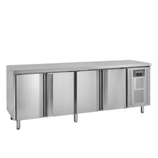 Table réfrigérée centrale en inox, 616 L, 4 portes GN 1/1, 300 W, 220 V - MONO