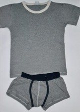 PETIT BATEAU sous-vêtements 2 pièces : tee-shirt MC & boxer pour garçon 8 ANS