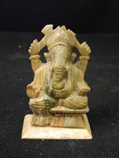 Statue De Ganesh En Pierre De Lard H 10cm