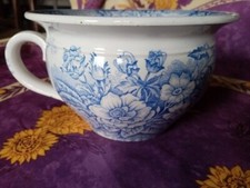 Pot de Chambre Toilette Vase de Nuit Moulin Loups Hamage Modèle Jardinière Bleu