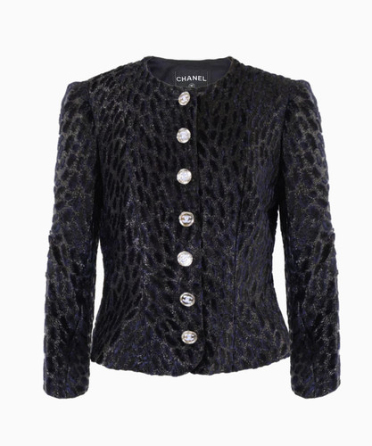 Chanel veste noir tweed - noir,