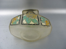 Ancien Flacon à Parfum en Verre Emaillé Art Déco