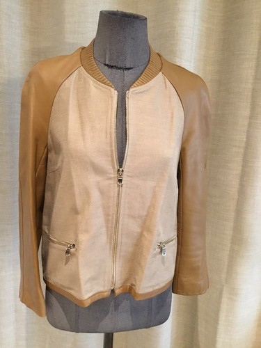 Superbe blouson beige coton - beige,