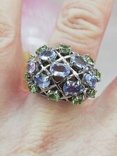 bague ancienne en argent 925 et pierres précieuses