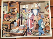 Carte affiche scolaire MDI Gutenberg et Christophe Collomb