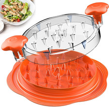 Large Chicken Shredder Tool with Brush & Fork - Ergonomic & BPA Free (Orange)