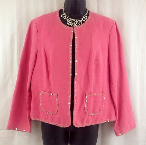 Sigrid olsen pink sequin linen - pink,