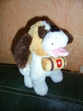 Doudou Sans Etiquette Peluche Chien Saint Bernard Avec Tonneau