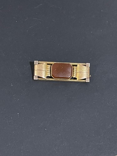 Broche art déco métal doré - broche,