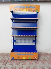 Présentoir métallique à roulettes pour livres - Bibliothèque étagères amovibles