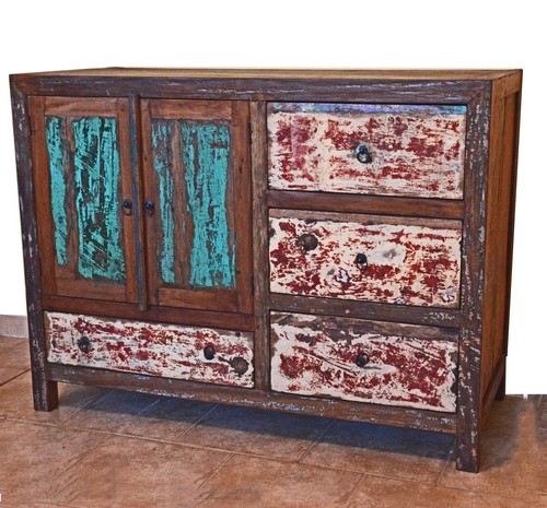 Commode industrial avec bois - commode'industrial,