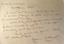 ROLLAND (Romain) écrivain français, prix Nobel de littérature en 1915 (1866-1944