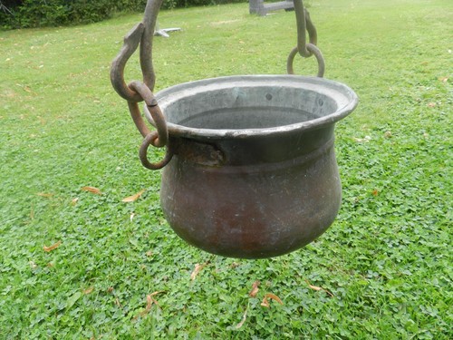 Ancien chaudron cuivre - ancien, en