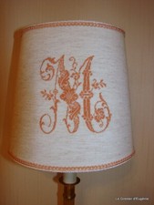 Abat-jour tube lin naturel