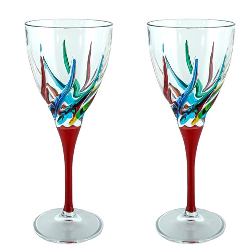 Paire verres vin - verres, murano