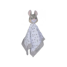 Grand doudou plat lange blanc et gris Panpan le lapin – Disney Bambi (neuf)