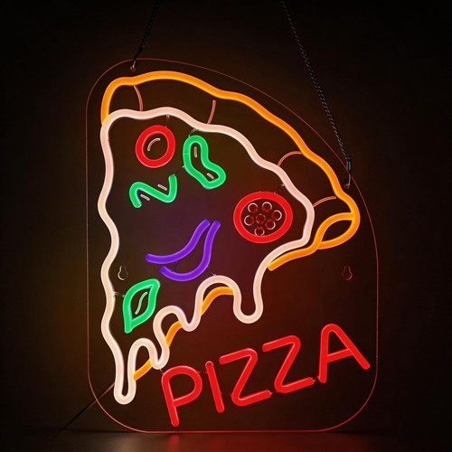 Pizza neon sign - pizza,