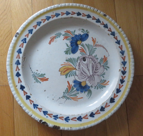 Grand ancien plat faience - en,