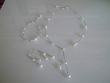 Parure Bijoux Ivoire/Blanc