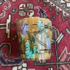 Cache pot en Barbotine Décor floral Orchies Vieux Lille Onnaing Bel État - Rare