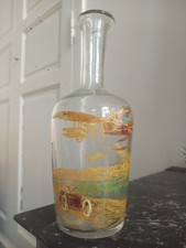 Carafe émaillée LEGRAS Femme Avion Automobile Ancienne Collection Verre France 