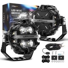 Projecteur LED 3.5" Spot 19200LM For VTT SUV Marine Camper 12V RGB+DRL Crosshair