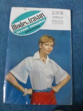 ancien patron modes et travaux blouse en fin coton 3905 3 tailles vintage neuf