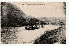 CHAUX LES PORT - Haute Saone - CPA 70 - Péniche trou Baume Pub Lessive Vellexon