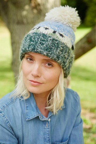 Bonnet pompon laine mouton - pompon,