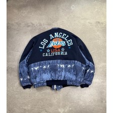 Lakers Los Angeles bomber vintage double jacket 90s 1990s basketball street