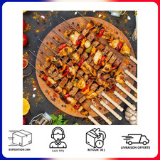 Brochettes Barbecue Acier Inoxydable Haute Température Réutilisables Lot de 10