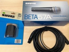 Micro dynamique Shure Beta 57A avec pare-brise A57AWS et câble HMX050 d'occasion