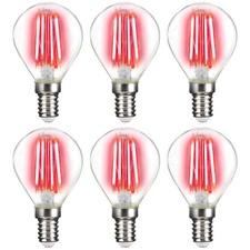 6 X LightMe LED Filament Ampoule Goutte 4W E14 Clair Rouge P45 Boule Deco Rouge