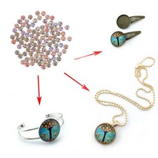  100 pcs mixte mosaïque tuiles 10mm ronde en verre mosaïque imprimé verre gemmes