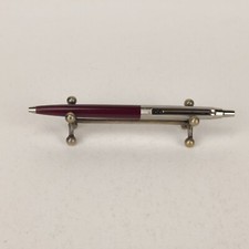 Stylo à bille vintage INOXCROM 55 acier brossé rouge foncé fabriqué en Espagn...