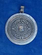 SUPERBE ! MEDAILLON ARGENT Silver Medaillon - AZTEKE / MEXICAS