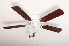 Ventilateur de plafond avec lampe Kisa Deluxe Blanc 105 cm pales bois de rose