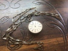 Montre à Gousset Argent Massif Napoléon III XIXè avec sa chaîne-état fonctionnel